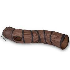 Foldable Cat Tunnel Toy - Brown Color