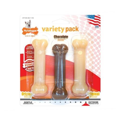 Nylabone Dura Chew Value Pack Chocolate & Original Flavors Dog Bone Toy